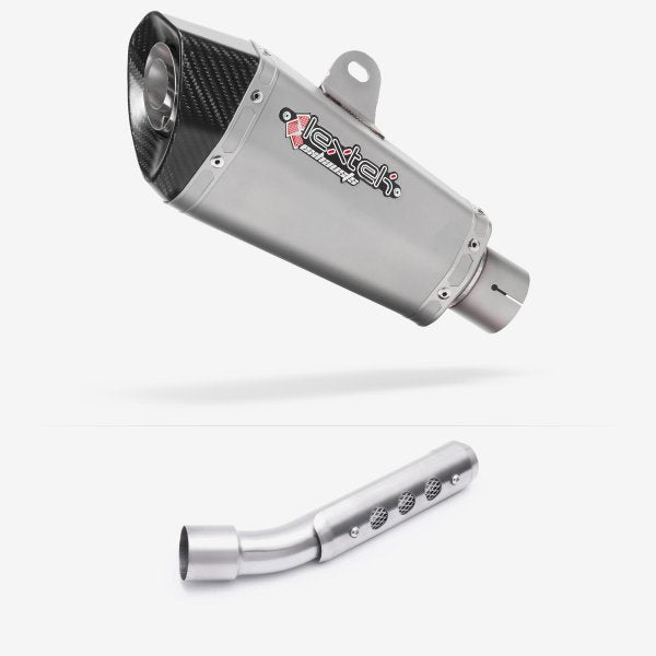 Lextek XP10 Matt S/Steel Exhaust 210mm with Link Pipe for Yamaha Tenere 700 (19-23)
