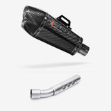 Lextek XP13C Carbon Fibre Exhaust 210mm with Link Pipe for Yamaha Tenere 700 (19-23)