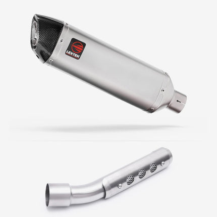 Lextek Matt Stainless Steel VP1 300mm Exhaust with Link Pipe for Yamaha Tenere 700 (19-23)