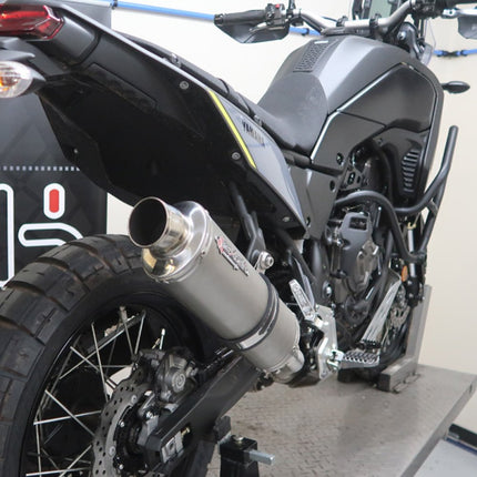 Lextek Matt Stainless Steel OP1 350mm Exhaust with Link Pipe for Yamaha Tenere 700 (19-23)