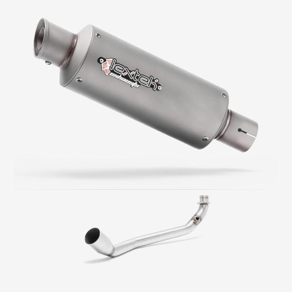 Lextek GP1 Matt S/Steel GP Stubby Exhaust System 240mm for Lexmoto Riot 125