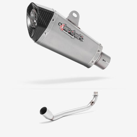 Lextek XP10 Matt S/Steel Exhaust System 210mm for Lexmoto Riot 125