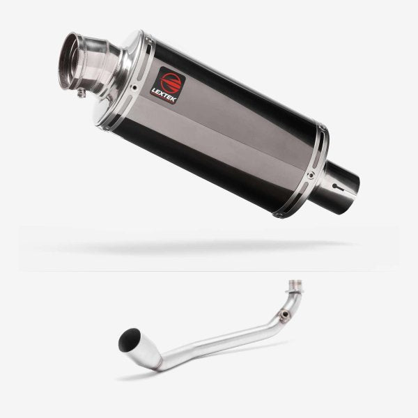 Lextek OP16 Dark Tint Stainless Exhaust System 250mm for Lexmoto Riot 125