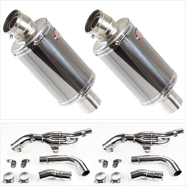 Lextek OP15 Dark Tint Stainless Exhaust 200mm with Link Pipe for Yamaha YZF R1 (09-14)