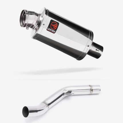Lextek Polished Stainless Steel OP4 200mm Exhaust with Link Pipe for Kawasaki Z800 (13-16)
