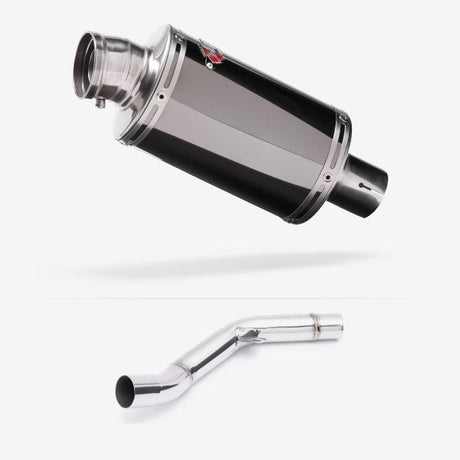 Lextek OP15 Dark Tint Stainless Exhaust 200mm with Link Pipe for Kawasaki Z800 (13-16)