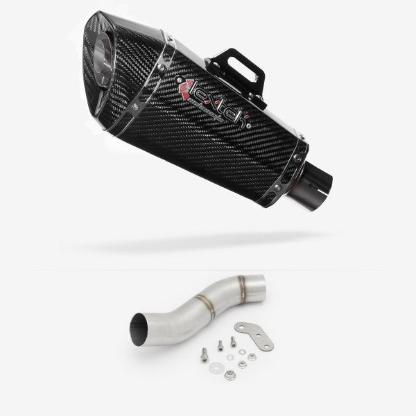 Lextek XP8C Carbon Fibre Exhaust 210mm with Link Pipe for Ducati Monster 797 (17-18)