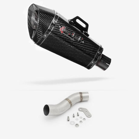 Lextek XP8C Carbon Fibre Exhaust 210mm with Link Pipe for Ducati Monster 797 (17-18)