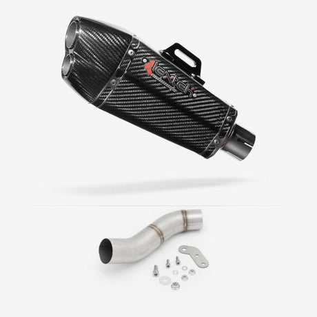 Lextek XP13C Carbon Fibre Exhaust 210mm with Link Pipe for Ducati Monster 797 (17-18)