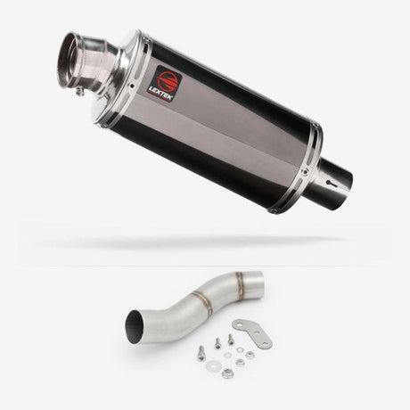 Lextek OP16 Dark Tint Stainless Exhaust 250mm with Link Pipe for Ducati Monster 797 (17-18)