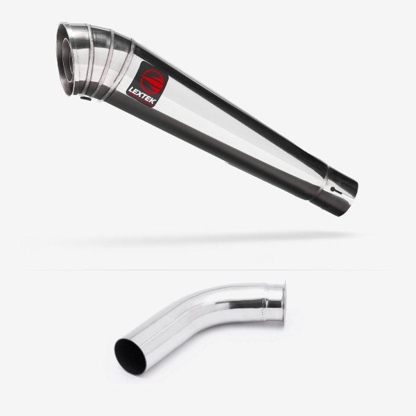 Lextek MP4 S/Steel Megaphone Exhaust 300mm with Link Pipe