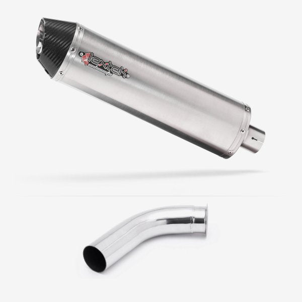 Lextek RP1 Gloss S/Steel Oval Exhaust 400mm with Link Pipe