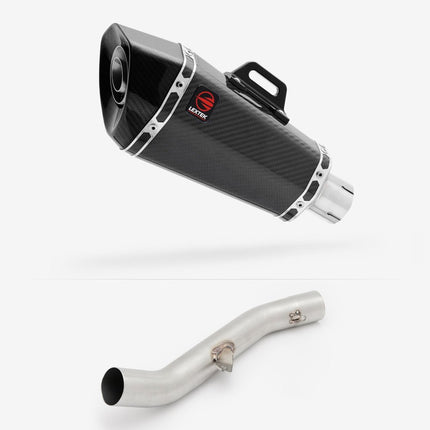 Lextek Carbon Fibre XP8C 210mm Exhaust with High Level Link Pipe for Yamaha YZF R6 (17-22)