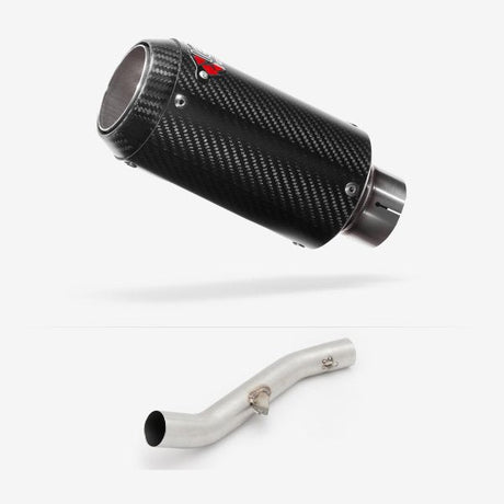 Lextek CP8C Full Carbon Exhaust 150mm High Level with Link Pipe for Yamaha YZF R6 (17-22)