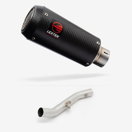 Lextek CP9C Full Carbon Exhaust 180mm High Level with Link Pipe for Yamaha YZF R6 (17-22)