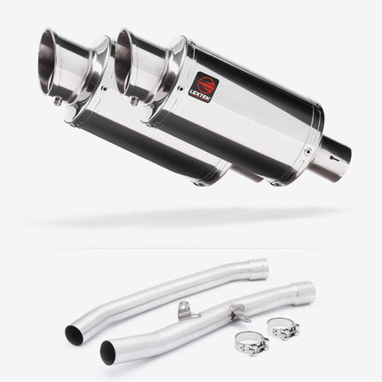 Lextek Stainless Steel YP4 Stubby Exhaust 200mm with Link Pipes for Kawasaki ZZR1400 (08-11)