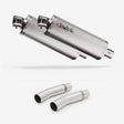 Lextek OP1L Matt S/Steel Oval Exhaust 350mm with Link Pipes for Ducati Monster 620 (01-06)