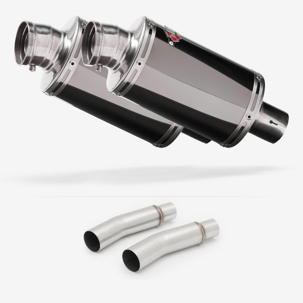 Lextek OP15 Dark Tint Stainless Exhaust 200mm with Link Pipes for Ducati Monster 620 (01-06)