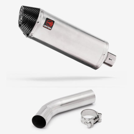 Lextek Brushed Stainless Steel RP2 300mm Exhaust with Link Pipe for Honda VFR400 NC21 (85-88)
