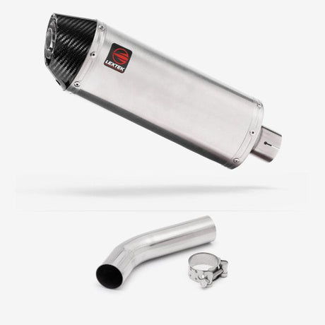 Lextek RP2 Gloss S/Steel Oval Exhaust 300mm with Link Pipe for Honda VFR400 NC21 (85-88)