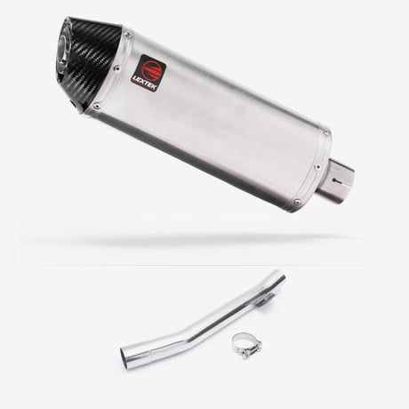 Lextek RP2 Gloss S/Steel Oval Exhaust 300mm with Link Pipe for Suzuki GSF 600 Bandit (95-06)