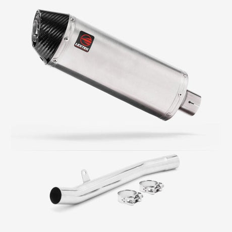 Lextek RP2 Gloss S/Steel Oval Exhaust 300mm with Link Pipe for Suzuki GSF1200 Bandit (96-06)