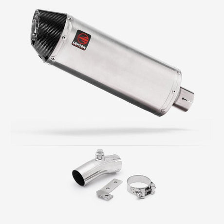 Lextek RP2 Gloss S/Steel Oval Exhaust 300mm with Link Pipe for Kawasaki ER-6N ER-6F (06-11)