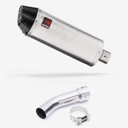Lextek Brushed Stainless Steel RP2 300mm Exhaust with Link Pipe for Yamaha FZ8 Fazer (10-16)