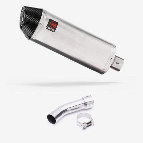 Lextek RP2 Gloss S/Steel Oval Exhaust 300mm with Link Pipe for Yamaha FZ8 Fazer (10-16)