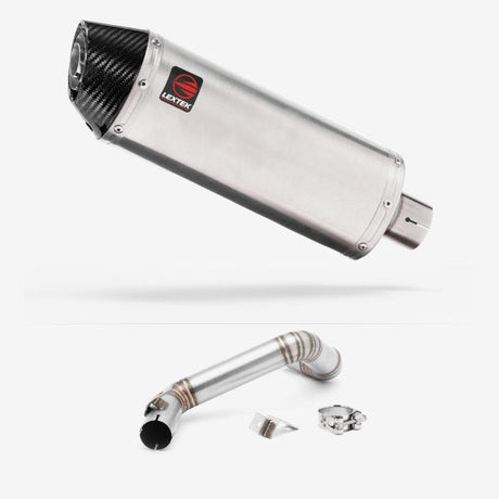 Lextek RP2 Gloss S/Steel Oval Exhaust 300mm with Link Pipe for KTM 125/200 Duke (11-16)