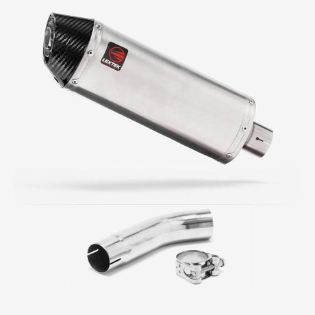 Lextek RP2 Gloss S/Steel Oval Exhaust 300mm with Link Pipe for Suzuki GSXR 600/750 (11- )