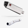 Lextek RP2 Gloss S/Steel Oval Exhaust 300mm with Link Pipe for Kawasaki Z750 (07-12)