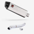 Lextek RP2 Gloss S/Steel Oval Exhaust 300mm with Link Pipe for Honda CBR600 F (87-90)