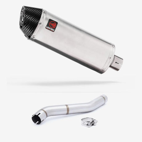 Lextek RP2 Gloss S/Steel Oval Exhaust 300mm with Link Pipe for Honda CBR600 F (87-90)