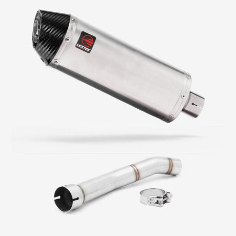 Lextek RP2 Gloss S/Steel Oval Exhaust 300mm with Link Pipe for Yamaha YZF R1 (99-01)