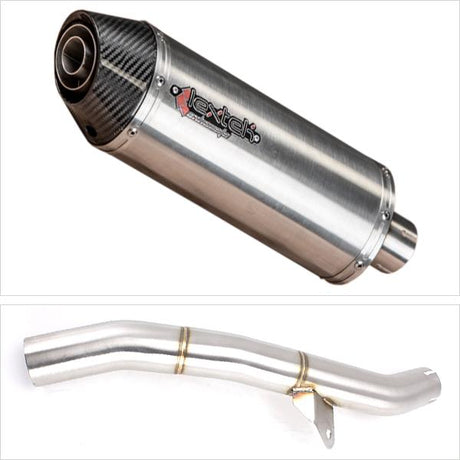 Lextek RP2 Gloss S/Steel Oval Exhaust 300mm with Link Pipe for Honda CBR600 F/FR/FS (01-02)