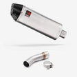 Lextek RP2 Gloss S/Steel Oval Exhaust 300mm with Link Pipe for Suzuki SV650 (03-15)