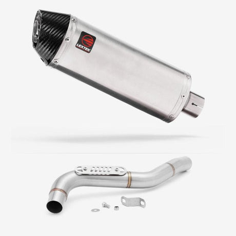 Lextek RP2 Gloss S/Steel Oval Exhaust 300mm with Link Pipe for Triumph Tiger 1050 (07-12)
