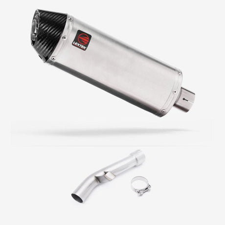 Lextek RP2 Gloss S/Steel Oval Exhaust 300mm with Link Pipe for Yamaha FZ1 (06-15)