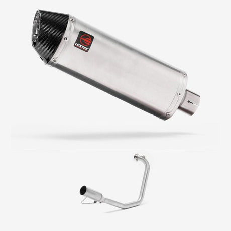 Lextek RP2 Gloss S/Steel Oval Exhaust System 300mm for Yamaha YBR 125 (05-16)