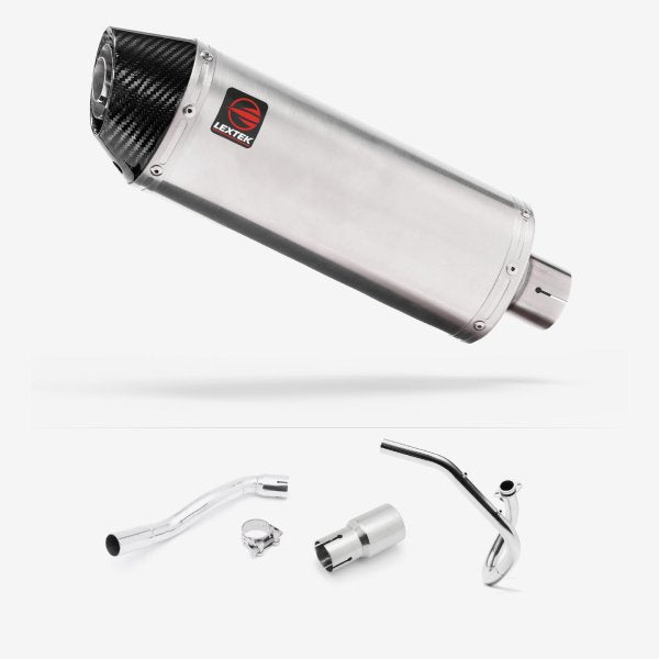 Lextek RP2 Gloss S/Steel Oval Exhaust System 300mm for Pulse XF250GY (06-15)