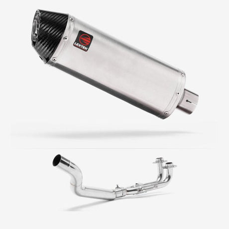 Lextek RP2 Gloss S/Steel Oval Exhaust System 300mm for Yamaha T-Max 500 (02-13)