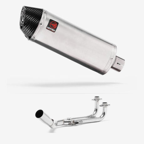 Lextek RP2 Gloss S/Steel Oval Exhaust System 300mm for Yamaha T-Max 530 (14-16)
