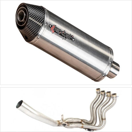 Lextek RP2 Gloss S/Steel Oval Exhaust System 300mm for Suzuki GSXR 1000 (12-16)