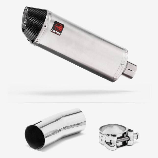 Lextek Brushed Stainless Steel RP2 300mm Exhaust with Link Pipe for Suzuki GSXR 1000 (12-22)