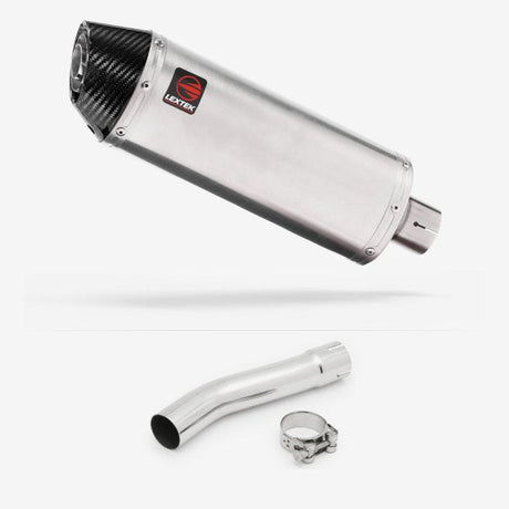 Lextek RP2 Gloss S/Steel Oval Exhaust 300mm with Link Pipe for Yamaha XJR 1300 (07-16)