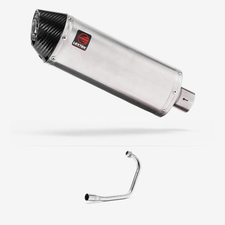 Lextek RP2 Gloss S/Steel Oval Exhaust System 300mm for Lexmoto ZSB 125