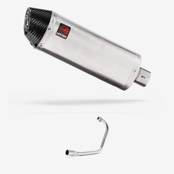 Lextek RP2 Gloss S/Steel Oval Exhaust System 300mm for Lexmoto ZSB 125