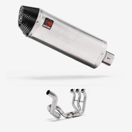 Lextek RP2 Gloss S/Steel Oval Exhaust System 300mm High Level for Yamaha MT-09 (13-20)