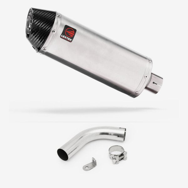 Lextek RP2 Gloss S/Steel Oval Exhaust 300mm with Link Pipe for Honda CB1000R (08-17)